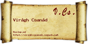 Virágh Csanád névjegykártya